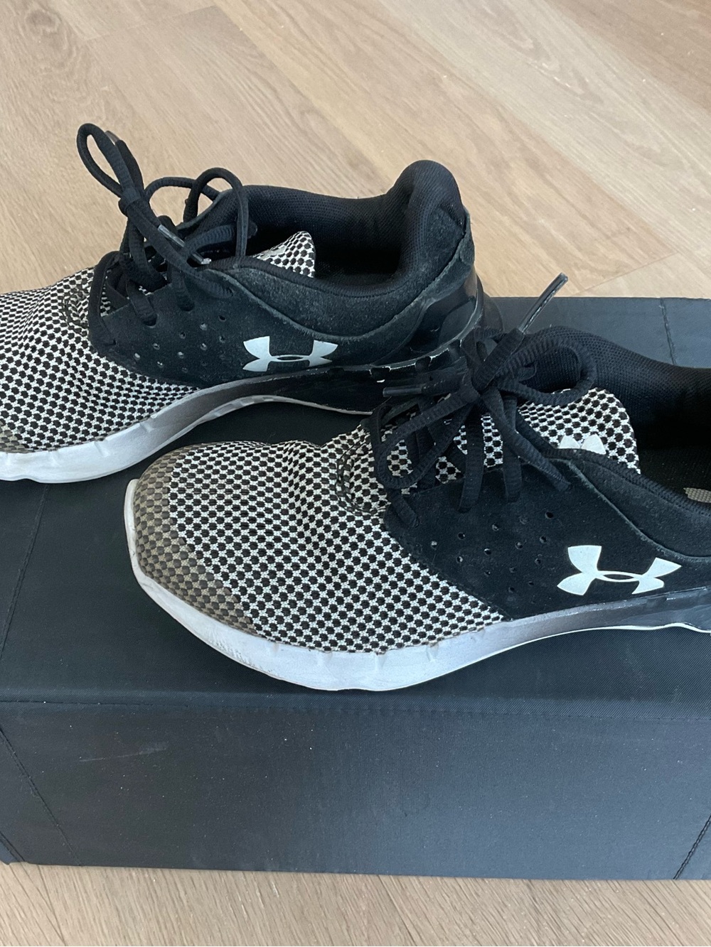 Under Armour Kids Black & White Lace-Up Sneakers